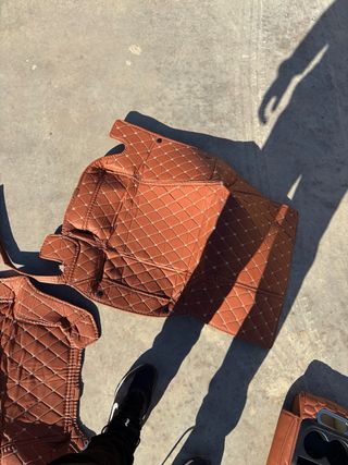 Fundas de coche de cuero marrón