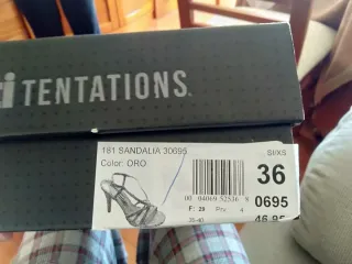 Sandalias tacón XTI doradas talla 36