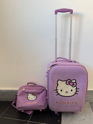 Set valigia e zaino trolley Hello Kitty