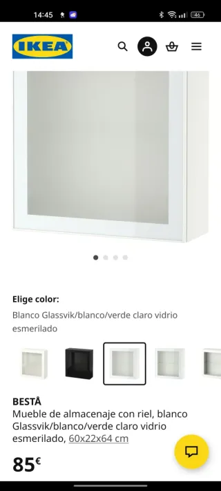 Vitrina pared IKEA BESTÅ-GLASSVIK cristal