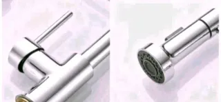 Grifo monomando de cocina en color plata brillo.