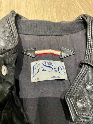 Chaqueta de cuero original Levi's Negra