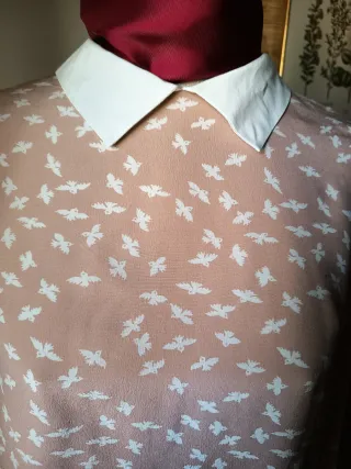 Camisa rosa seda natural