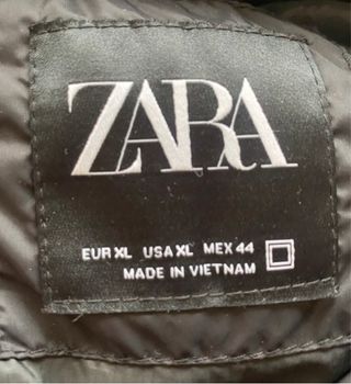 Chaqueta Zara Negra Acolchada