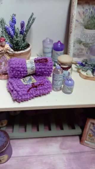 Set bagno casa delle bambole lavanda