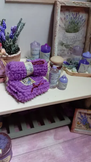 Set bagno casa delle bambole lavanda