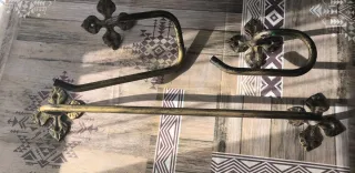 Juego apliques toallero rústico metal