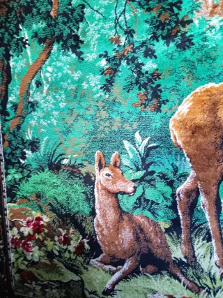 Tapiz Ciervos Bebiendo Bosque Tela