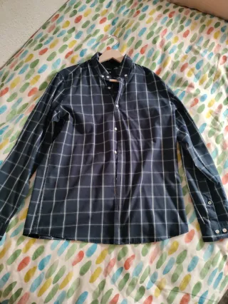 Camisa de cuadros azul Talla S