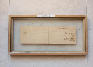 Postal antigua panorámica Lérida/Lleida enmarcada