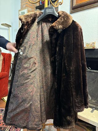 Pelliccia vintage in vero pelo di marmotta marrone
