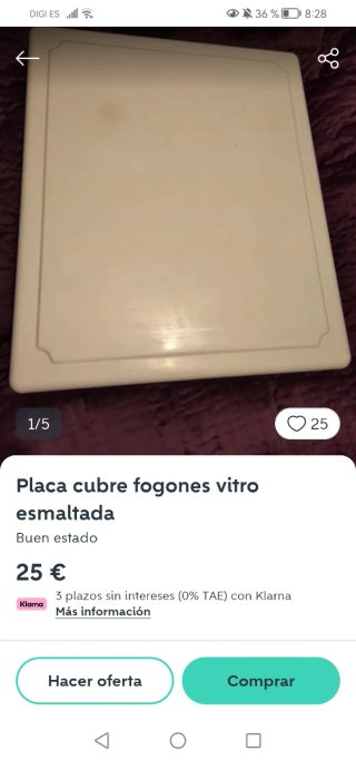 CUBRE PLACA VITROCERÁMICA/INDUCCIÓN - GAS/BUTANO