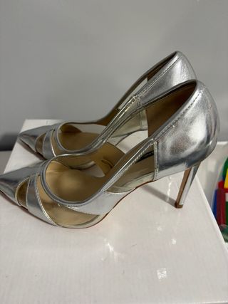 Zapatos Salón Zara Basic Plateados