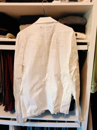 Giacca bianca uomo tessuto