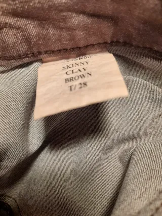 Jeans skinny vita media marrone