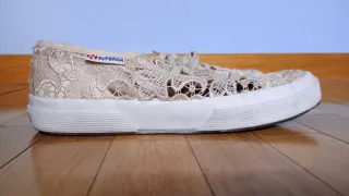 Zapatillas Superga encaje beige
