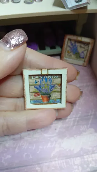 Quadro miniatura lavanda casa bambole