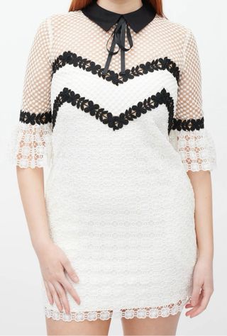 Vestido Self-Portrait blanco y negro