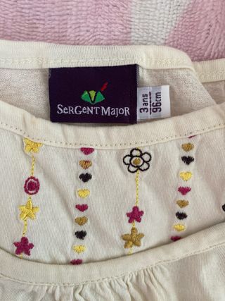 Camiseta tirantes niña beige multicolor