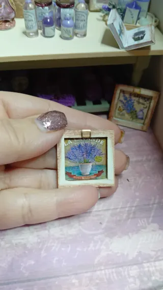 Quadro miniatura lavanda casa bambole