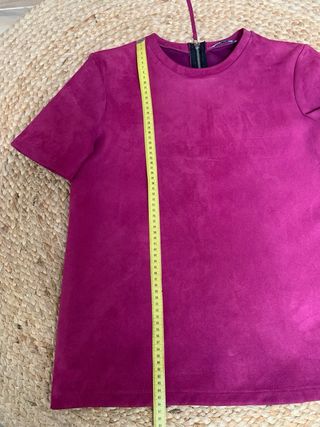 Top/camiseta de serraje morado