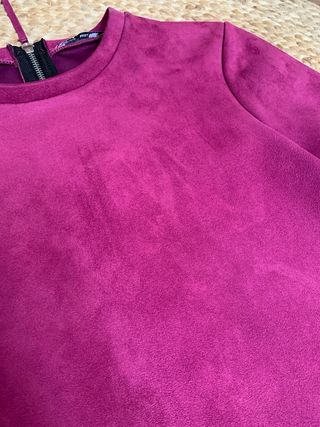 Top/camiseta de serraje morado