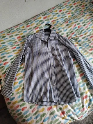 Camisa de cuadros azul y blanco Talla S
