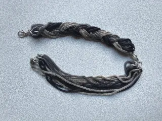 Colar Malha Preto e Prata