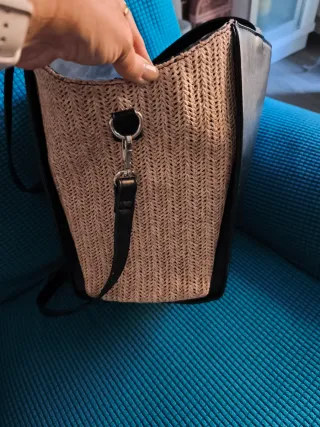 Bolso Misako Negro y Rafia