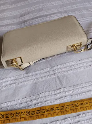 Bolso bandolera fiesta beige y dorado