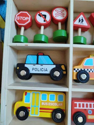 Set Juguettos Coches Madera Educación Vial