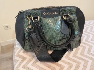 Bolso Guy Laroche Piel Negro y Verde