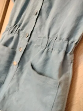 Mono peto vaquero elástico corto