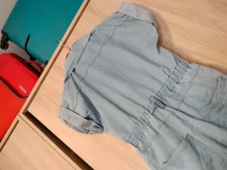 Mono peto vaquero elástico corto