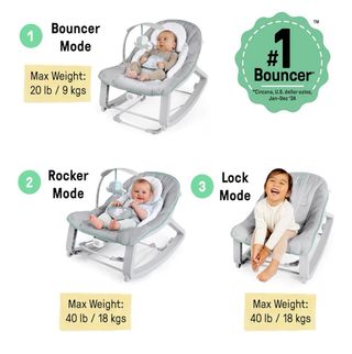 Hamaca Mecedora Ingenuity Bebé Gris Elefante