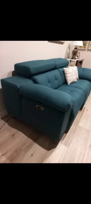 Sofá 3+2 plazas tela azul