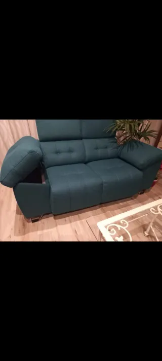 Sofá 3+2 plazas tela azul
