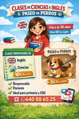 Clases extra y paseo de perros en cotorredondo