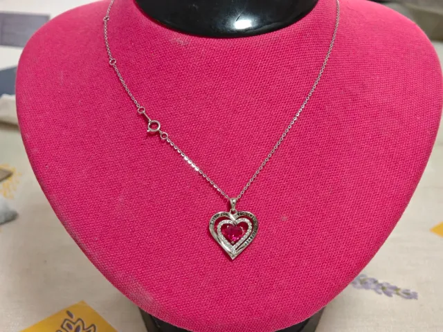 Colgante Corazón Plata Ley y Cadena