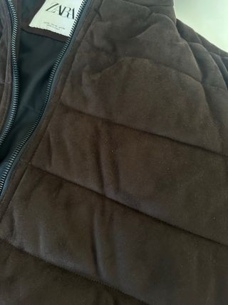 Abrigo acolchado Zara marrón chocolate XL