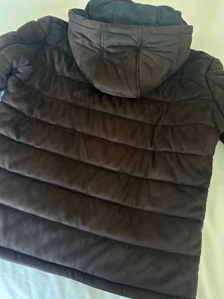 Abrigo acolchado Zara marrón chocolate XL