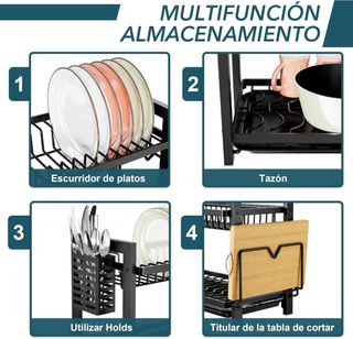 Escurreplatos de cocina negro