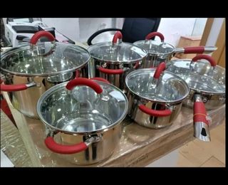 Set 6 pentole in acciaio inossidabile nuove