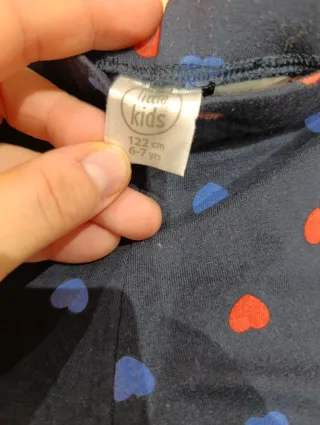 Leggings niña azul con corazones