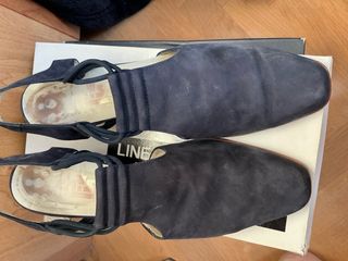 Zapatos destalonados piel azul T40