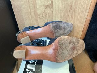 Zapatos destalonados piel azul T40