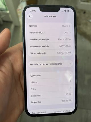 iPhone 13 Pro 256GB Azul 100% Salud Bateria