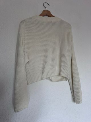 Chaqueta punto H&M blanca Talla M