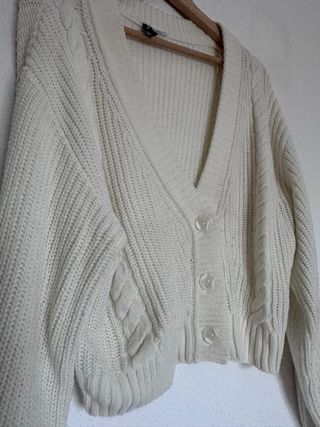 Chaqueta punto H&M blanca Talla M