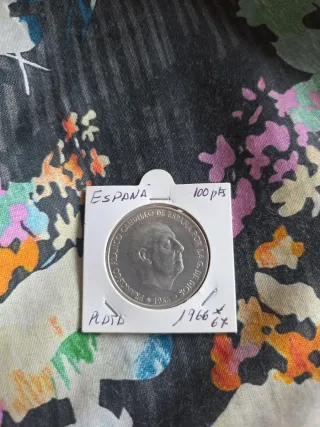 Moneda España 100 pesetas Franco 1966 plata